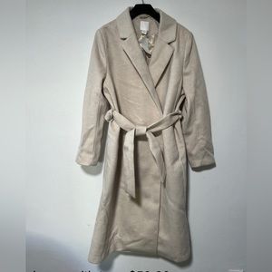 H&M oversized belted 3/4 length coat in large